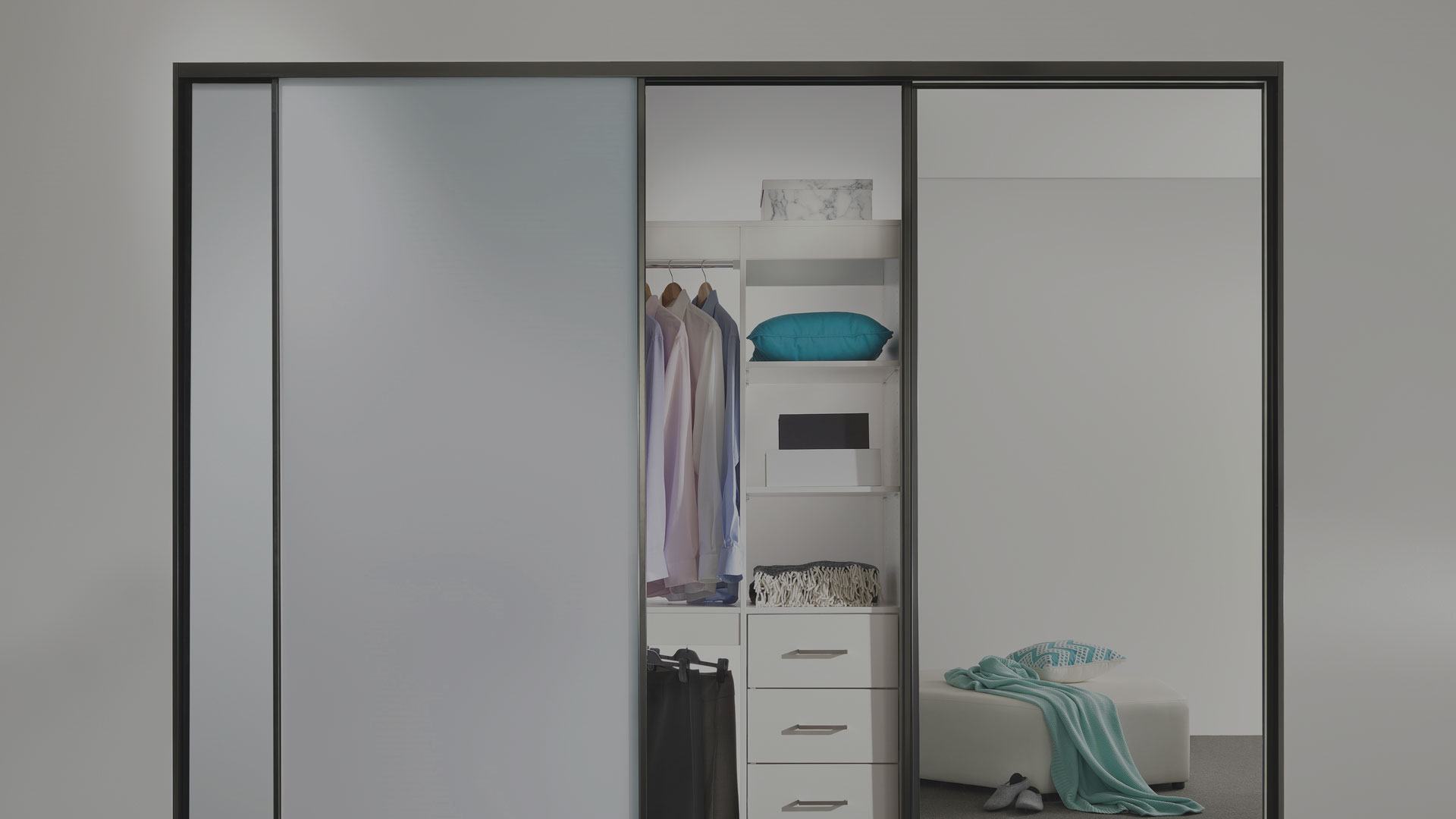 Deco framed wardrobe door system