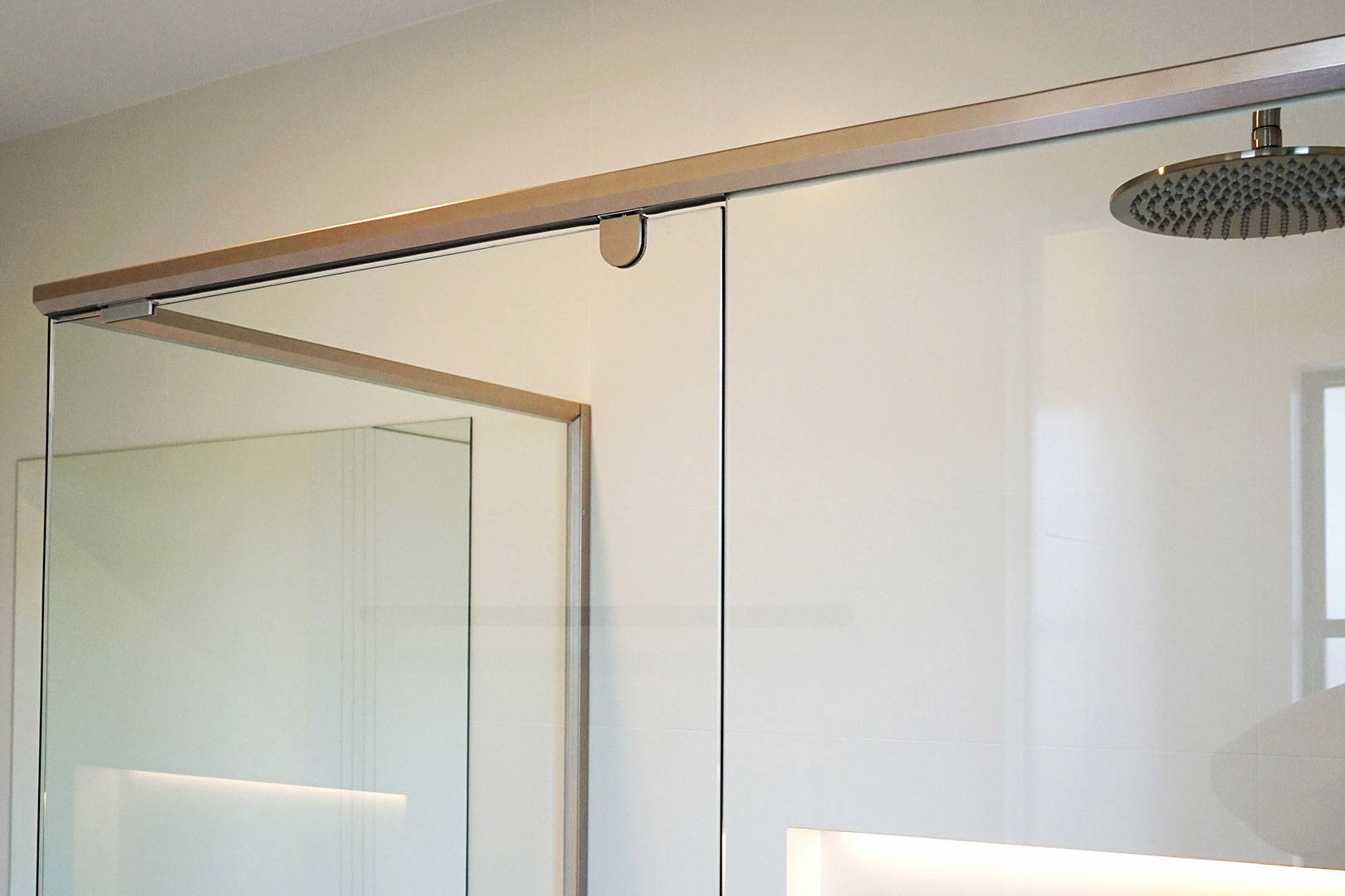 pivot door semi-frameless shower screen