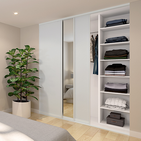 wardrobe door system door open